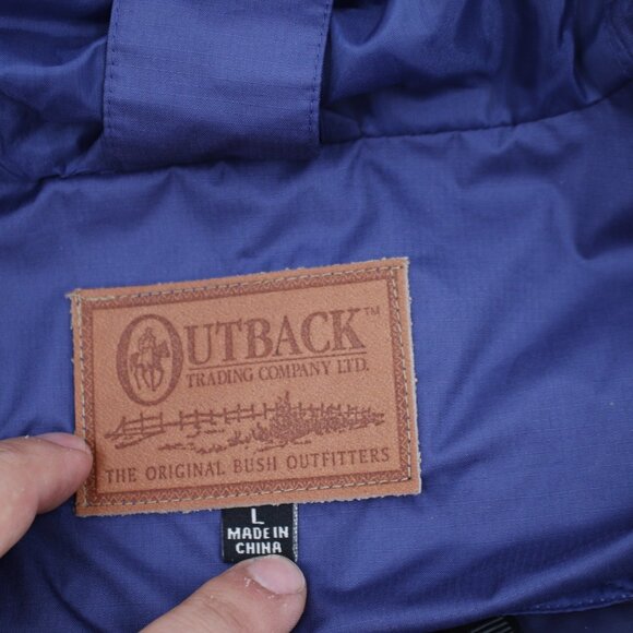 Outback Trading Company Jacket Men's Large Packable Parka Hooded Zip Pocket blue - Picture 13 of 15